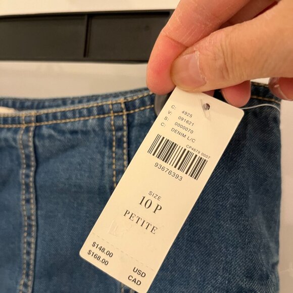 NWT  Anthropologie Pilcro Pleated Basque-Waist Denim Midi Skirt Size 10P Petite - Picture 8 of 12